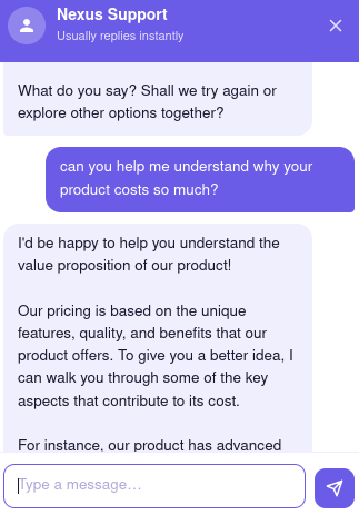 Picture of the widget in action